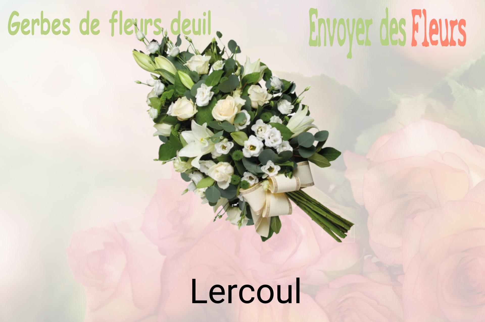 Gerbe de fleurs de deuil livrée à Lercoul